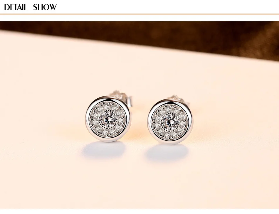 

S925 sterling silver zircon fashion ladies simple earrings YA08