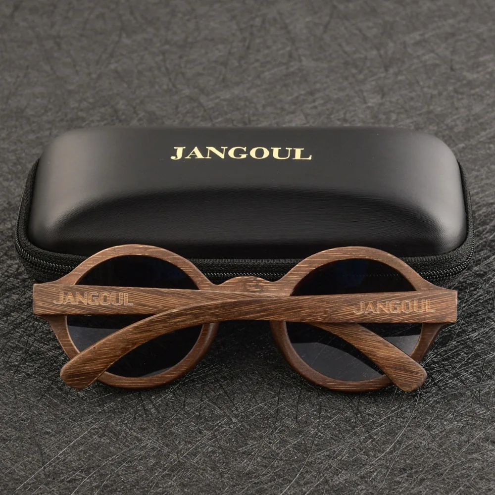 Kopen JANGOUL Ontwerp Hout Zonnebril Klassieke Bamboe Houten Zonnebril Natuurlijke Mannen Vrouwen Retro Handgemaakte Brillen 023