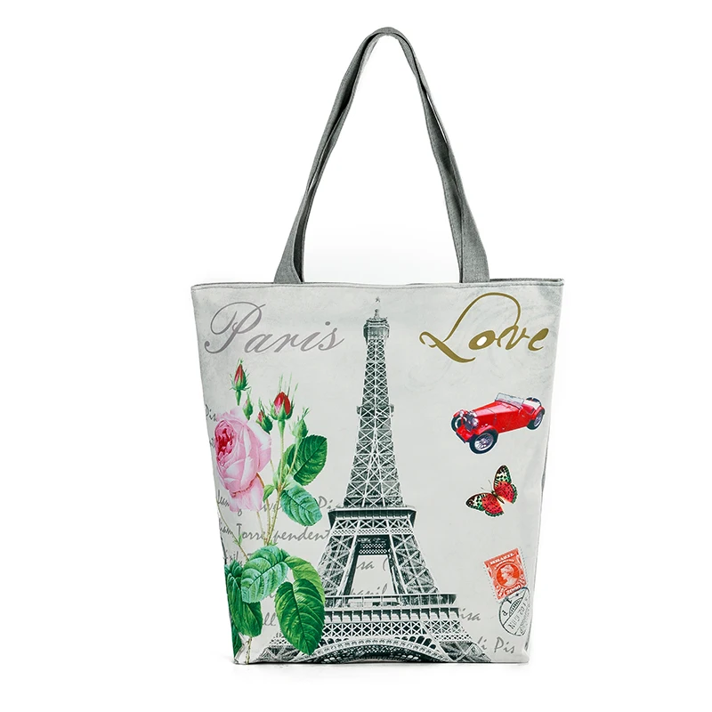 Top Canvas The Eiffel Tower Ing Bag Foldable Reusable Grocery Top Canvas The Eiffel Tower Ing Bag