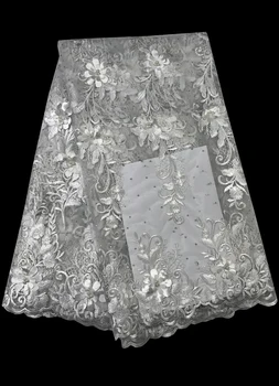 

New Arrival African Lace Fabrics High Quality Deep Green France Cord Lace Guipure Lace Fabric for Nigerian Beaded Lace Fabric