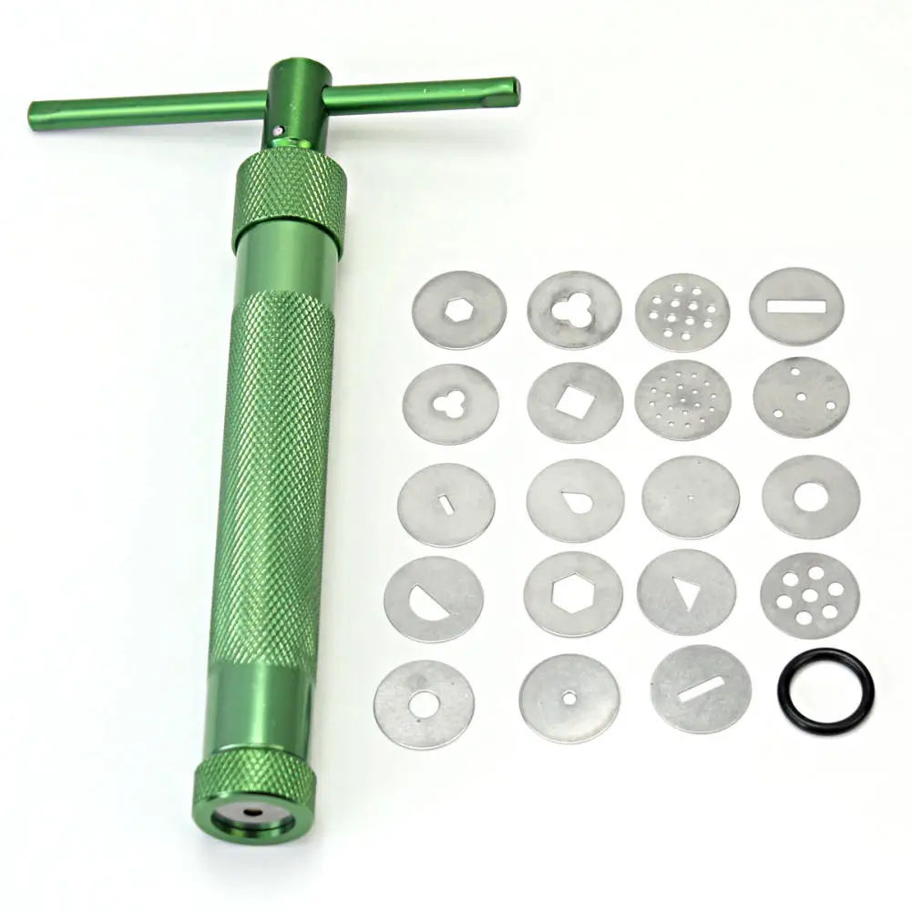 Useful 19 Disc Clay Fimo Extruder Craft Gun Cake Decor Sculpture Tool