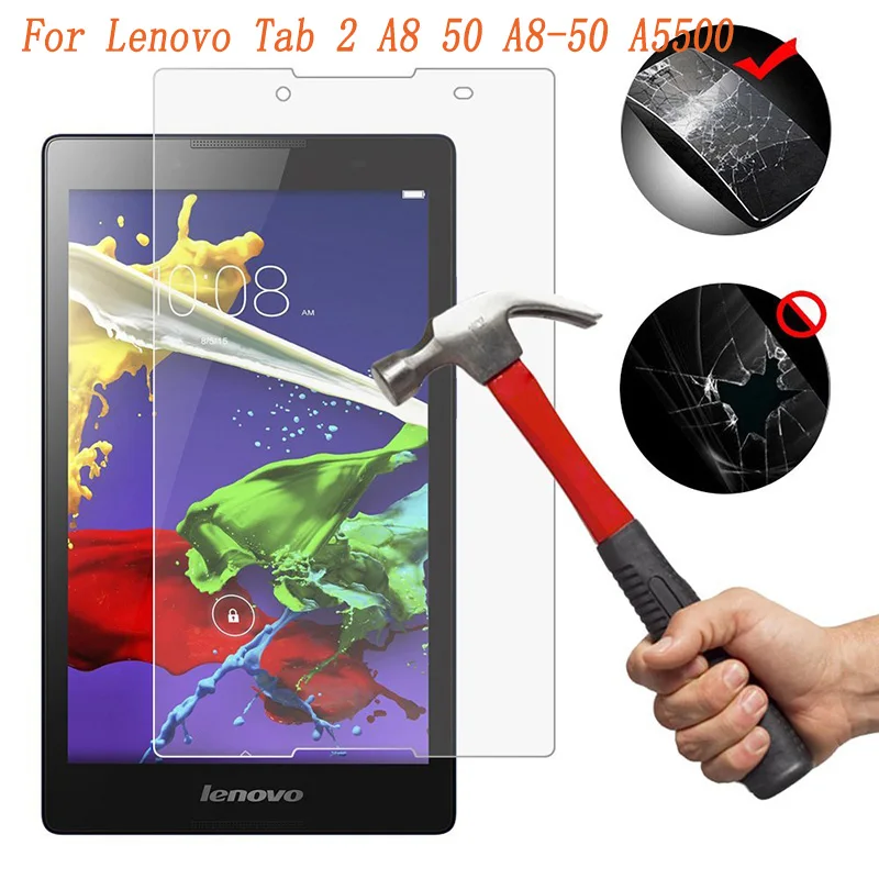 

Tempered Glass For Lenovo Tab 2 A8 50 A8-50 A5500 A8-50F A8-50LC Tab2 8.0 inch Tablet Screen Protector Protective Film Glass 9H