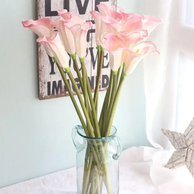 new beautiful artificial fake flowers leaf calla lily floral wedding bouquet party home decor flor decorativa - Flor Decor new beautiful artificial fake flowers leaf calla lily floral wedding bouquet party home decor flor decorativa - Flor Decor