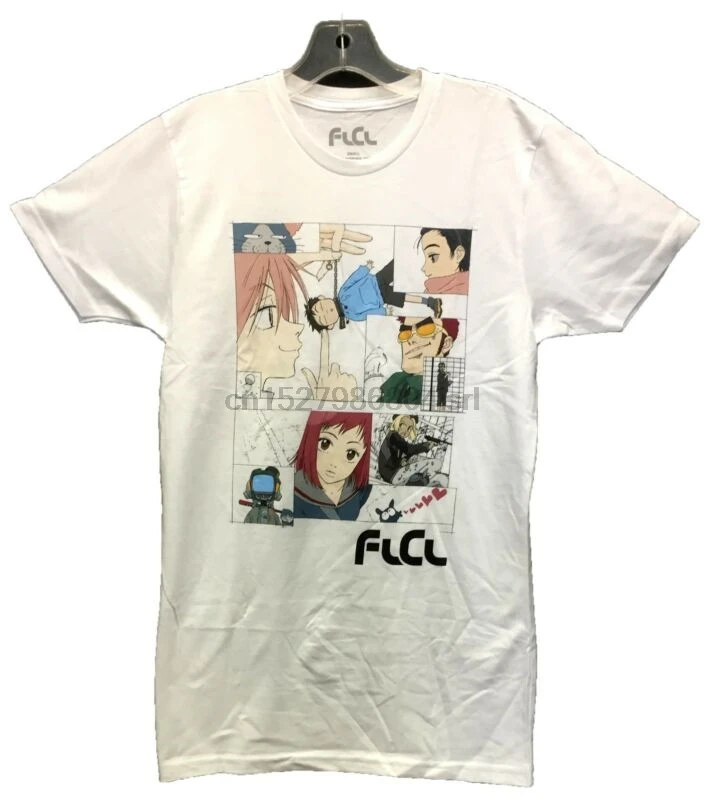 

FLCL Mens Japanese Anime Cartoon Series Panel Licensed T-Shirt White New