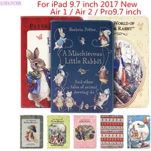 SZEGYCHX чехол для планшета для Ipad 9,7 дюймов Pro 9," Air 1 Air 2 чехол мультфильм анимация Кролик Питер Авто спящий режим