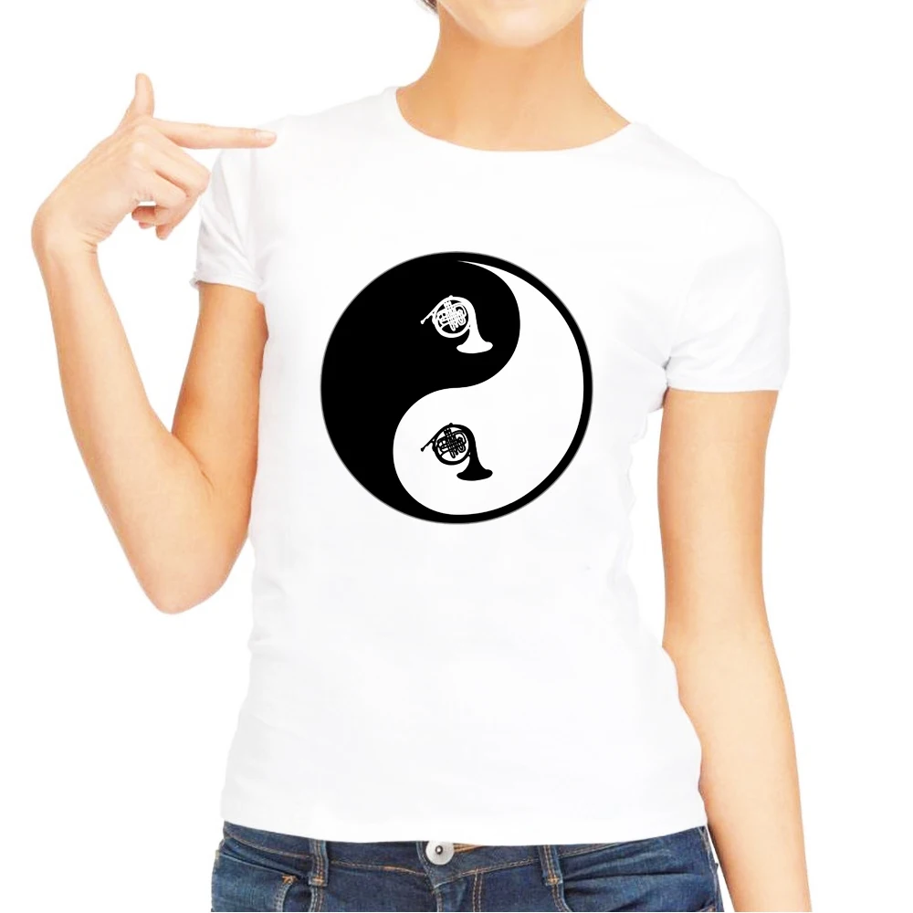Tai Chi/забавная повседневная женская футболка с французским Рогом древнее золото
