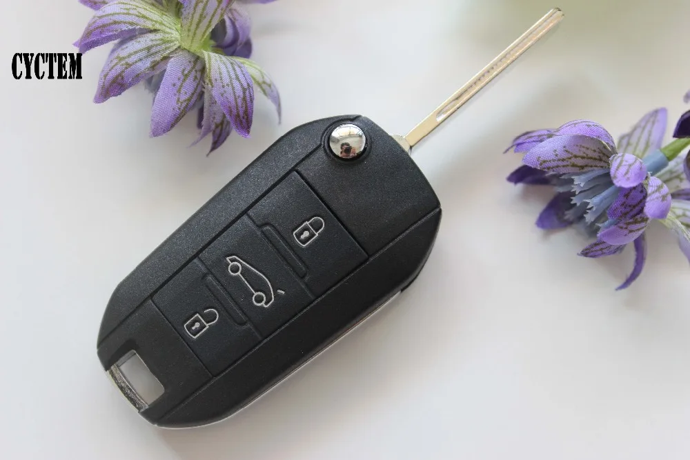

CYCTEM Uncut Blade 3 Buttons Car Modified Folding Remote Key Shell Fob Case Blank Cover Fit For Citroen Blade With Groove