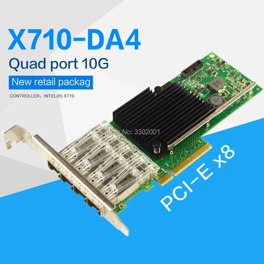 

FANMI 4 Port 10-Gigabit Ethernet Converged Network Card Server Adapter X710-DA4
