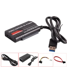 Newest 3-in-1 USB3.0 To IDE/SATA 2.5″,3.5″ Hard Drive Disk HDD Converter Adapter OTB support w/ Power Adapter,black