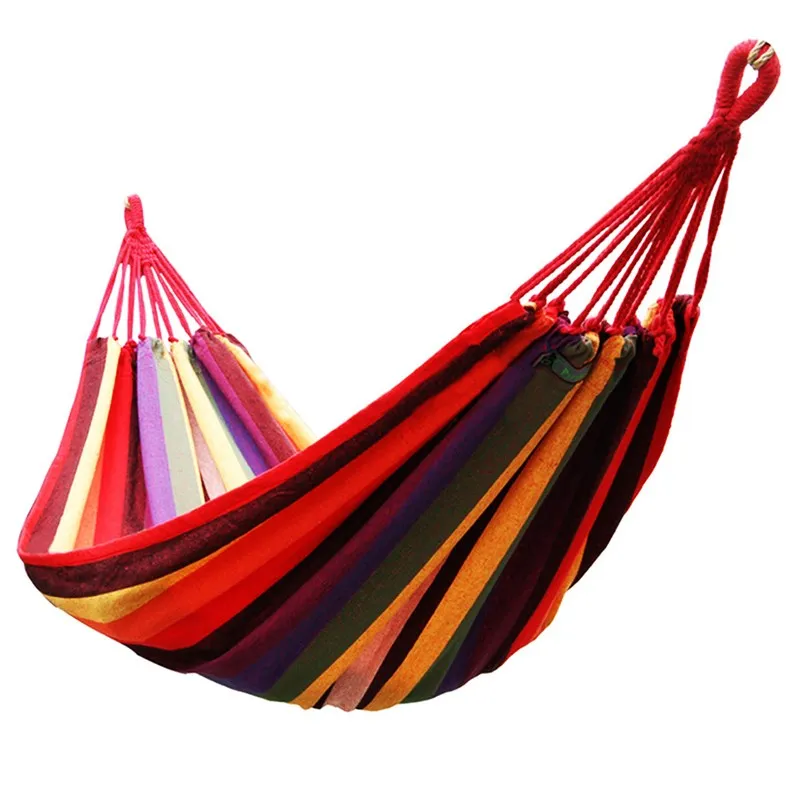 

Best Deal Outdoor Garden Back Yard Travel Camping Beach Stripe Hammock Hang Bed New Lightweight Camping Mat For Camping