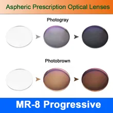 MR-8 супер жесткие фотохромные цифровые асферические линзы свободной прогрессивной формы по рецепту для алмазных очков без оправы