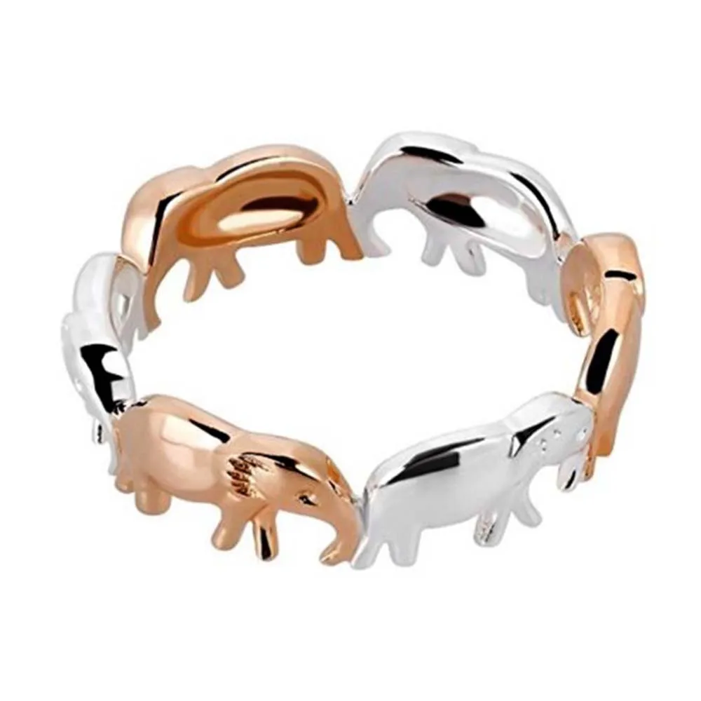 

Lovely Anti Allergy Elephant Ring Stainless Steel Gold Silver Color Cute Animal Women Rings Unique Charm Jewelry