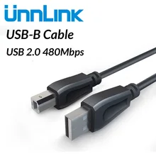 Unnlink USB 2,0 кабель для принтера тип А папа в б папа сканер Синхронизация данных зарядное устройство Шнур позолоченный кабель для принтера hp USB2.0 кабель