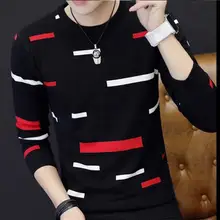 Мужской осенний свитер с круглым вырезом и длинными рукавами, модный красивый свитер, верхняя одежда без подкладки