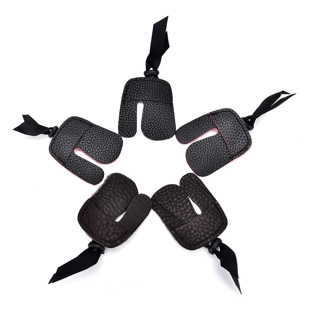 PU Leather Archery Finger Guard Protection Pad Glove Tab Bow Shooting