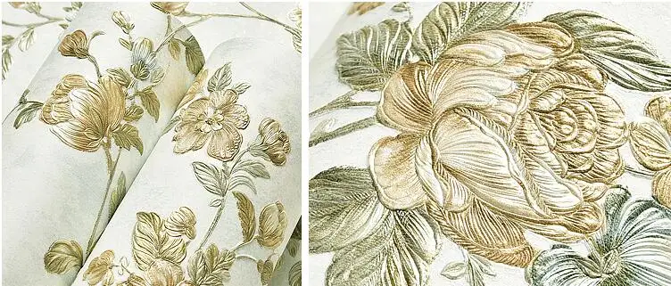 Papel de Parede Sala de Estar Beibehang Vintage American Pastoral Tecido Não Tecido Floral Quarto Sofá Compacto 15 Cheap Pap. parede