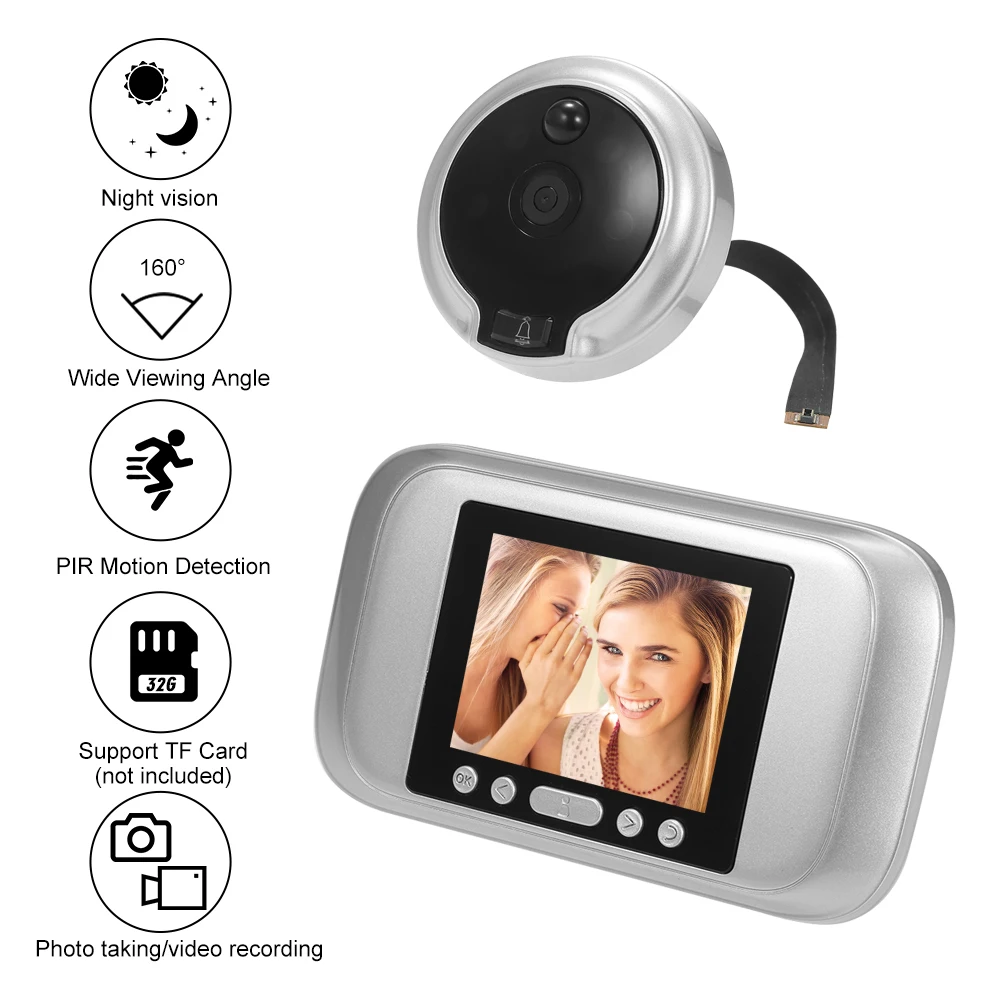 

Wireless Digital Peephole Door Viewer Monitor Door Eye Doorbell Night Vision PIR Motion Detection Photo Taking/Video Recording