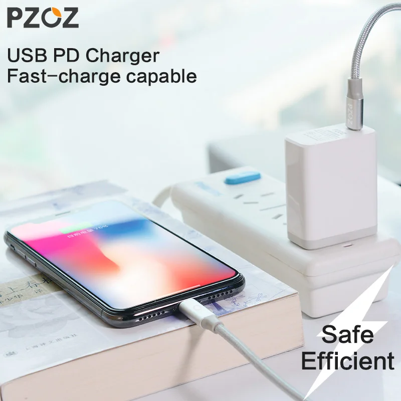 PZOZ PD Зарядное устройство usb 24 Вт 29 Вт для iphone Xs max Xr X 8 Plus ipad pro type c usb-c зарядный кабель Быстрая зарядка usb c PD адаптер