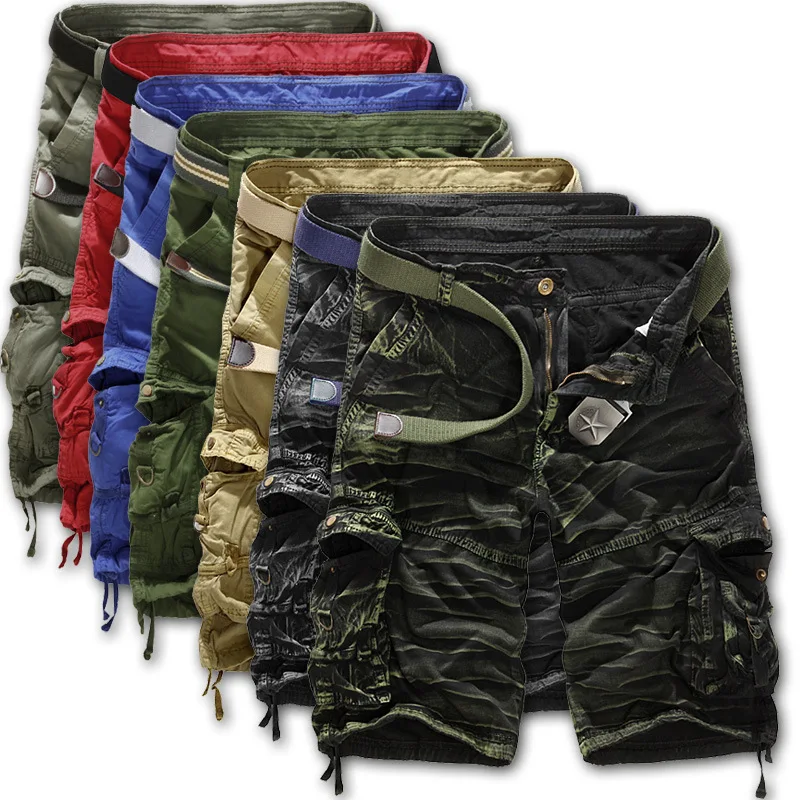 Mens many pocket Military Cargo Shorts 2016 Brand New Army Camouflage Shorts Men Cotton Loose Work