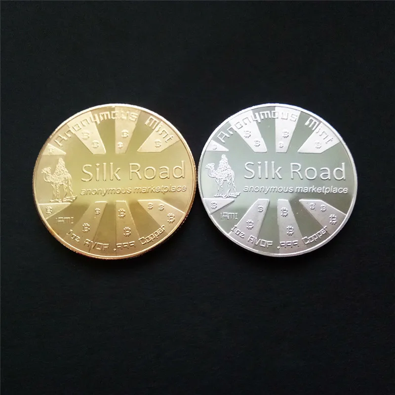 Gold/Silver New Bitcoin Gold Silk Road Silk Road Commemorative Coin Coin Art Collection Physical Gold Commemorative Coins Gifts
