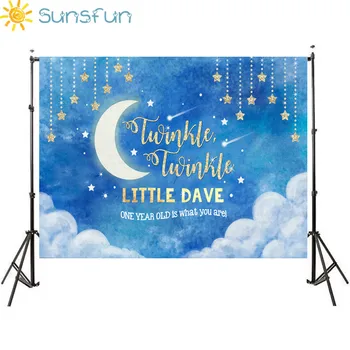 

Sunsfun 7x5FT Space Blue Stars Shine Photo Backdrops for Sale Photography Fantasy Fabric Vinyl Photocall 220x150cm