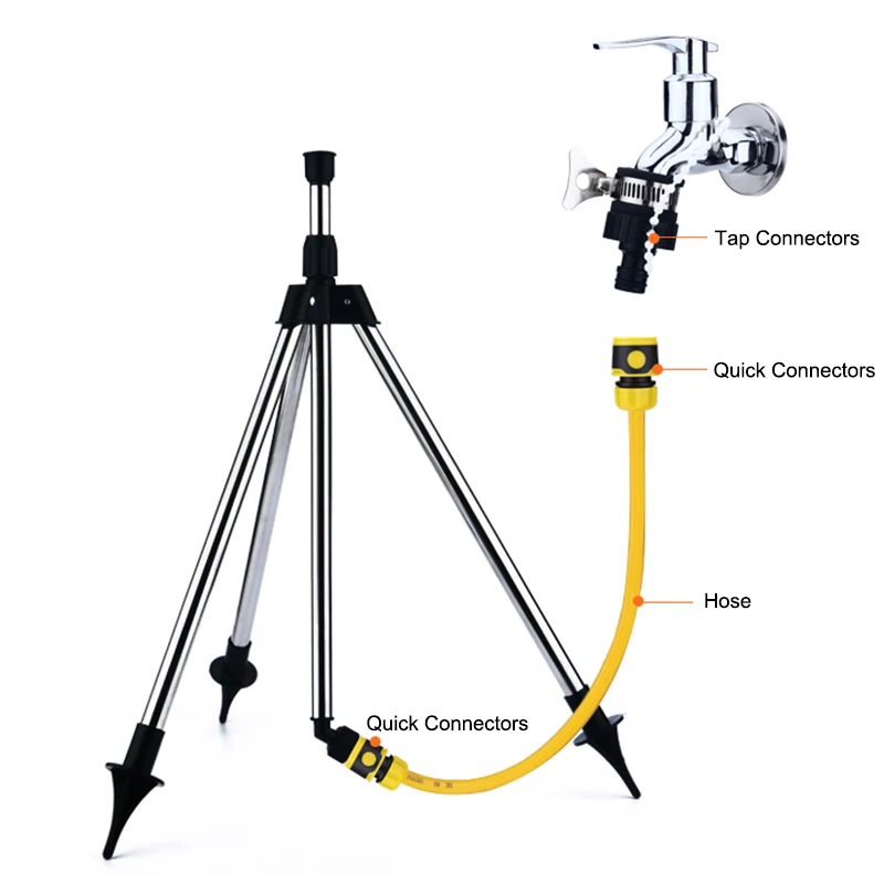 Садовый 360 градусов вращающийся спринклер Телескопический штатив газон двор Орошение Шланг спрей сопло для садоводства инструменты и оборудование