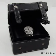Top Quanlity Leather Watch Box Black Special Design Luxury Brand Watch Storage Box With Button Fashion Gift Box For Watches A091