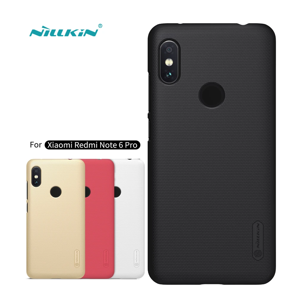 

Xiaomi Redmi Note 6 Pro Case Nillkin Frosted Shield Hard Back Cover Matte Case For Xiaomi Redmi Note 6 Pro Bumper Gift Holder