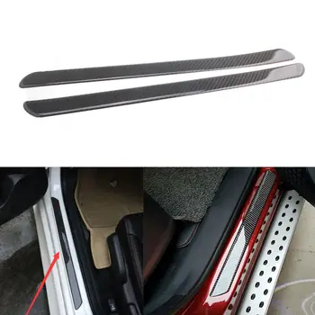 

BBQ@FUKA 4pcs Door Sill Carbon Fiber Waterproof Door Sill Car Scuff Plate Cover Panel Step Protector Fit For Lexus Toyota Honda