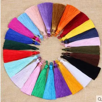 

mixed colors tassels length 10cm width 8mm Tassels Silk Earrings Charm Pendant Satin Tassels For DIY Jewelry Making Findings