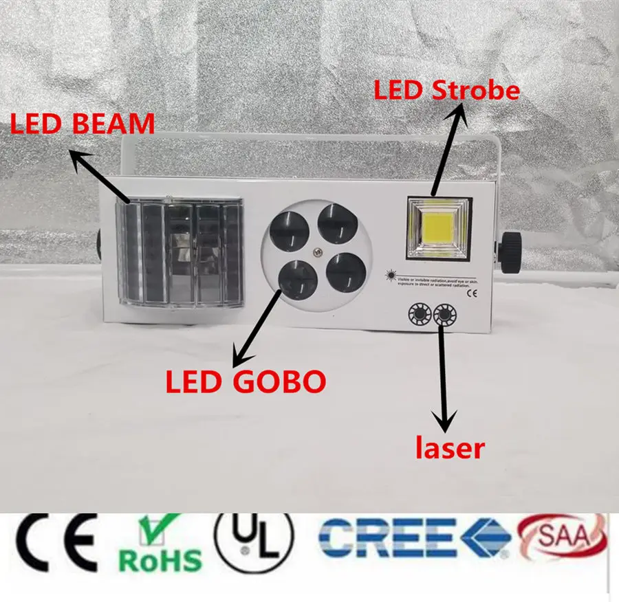 

Stage lighting LED gobo/ beam/ laser /Strobe 4in1 LED Projector Laser Disco Light Mini Auto Flash RGB Led Sound Laser