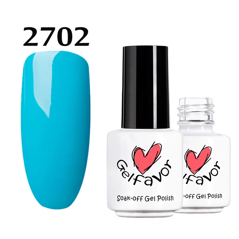 Gelfavor 7 мл чистый цветной Гель-лак для ногтей Дизайн ногтей маникюр необходимо верхнее Базовое покрытие можно замочить от УФ светодиодный Полупостоянный Гель-лак - Цвет: 2702
