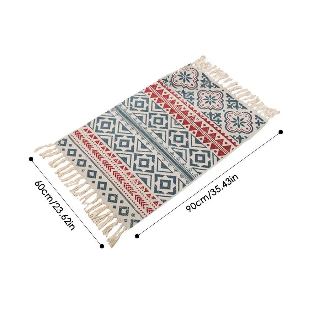 Пеньковый хлопок богемный американский стиль ковер коврик для гостиной спальни прикроватный коврик ретро знаменитости кисточкой покрывало домашний декор