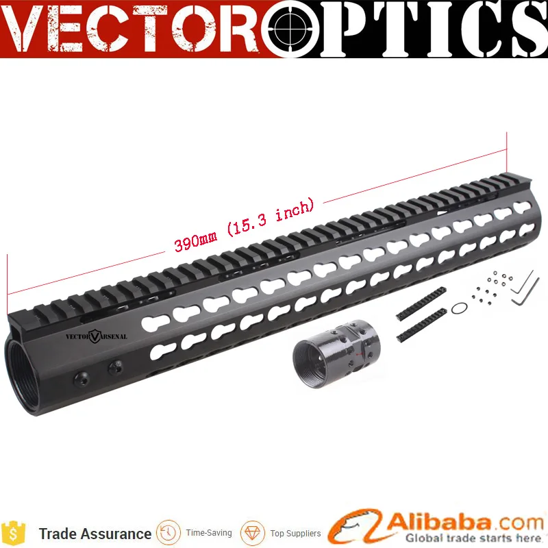 

10pcs Vector Optics Ultra Slim Rifle Length 15 Inch High Profile AR10 308 DPMS Picatinny Rail Free Float AR Keymod Handguard