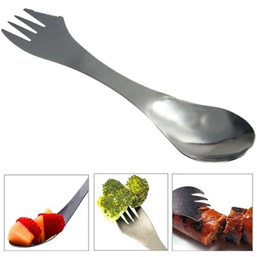 

3in1 Stainless Steel Spork Combo Spoon Fork Knife Camping Hiking Travel Cutlery 2019 New Hot Sale High quality