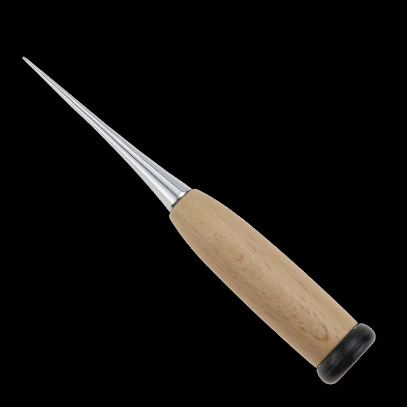DIY leather tool wooden handle in black cone carving tool hand-sewn puncture cone