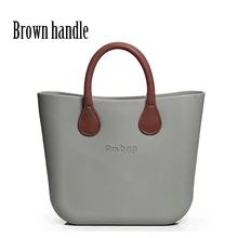 O sac Style obag Brun Poignées avec Insert Doublure Coloré AMbag Étanche Sac Corps De Mode de Femmes EVA de silicium DIY sacs