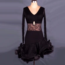 Платье для латинских танцев для взрослых/детей черное/Розовое ча/Румба для женщин/девочек, костюм для секса, кружевная юбка Lulu Vestido De Baile Latino