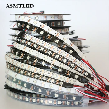 

WS2812B Full Color LED Pixel Strip DC 5V 0.5M 1M 2M 3M 4M 5M White/Black PCB 30/60/144LEDs/M IP30/IP65/IP67 Waterproof LED Tape