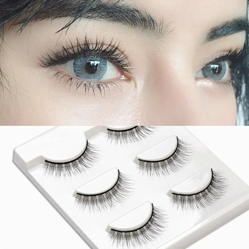 

3 Pairs 3D Mink Eyelashes False Eyelashes Natural Thick Fake Lashes Volume Eyelash Extensions Handmade Soft Eyelash Makeup Tools
