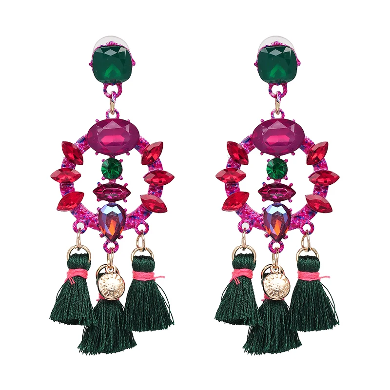 Модный шарм с бахромой Bijoux Роскошный кулон кисточка массивные Серьги Горячая Распродажа Бохо блестящие Висячие серьги для женщин