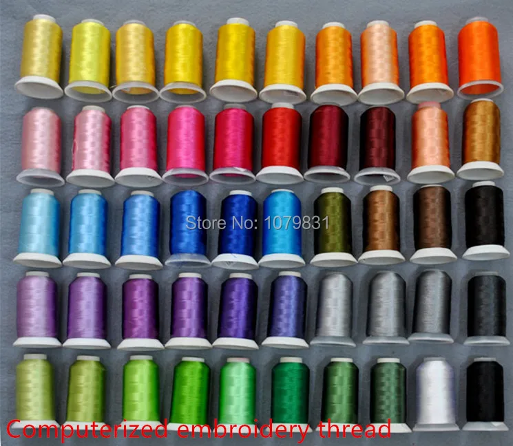 

Huge 3000 yards cone computerized polyester filament embroidery sewing thread/yarn 50 colors as machine embroidery thread