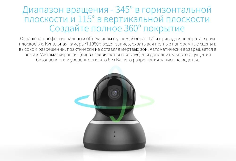 YI купол Камера IP Cam 1080 P панорамирования/наклона/зум Беспроводной видеонаблюдения Системы полный 360 градусах ночное видение EU/US