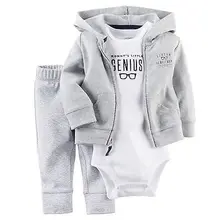 Casual Nouveau-Né 6 9 12 18 Mois Coton Manteau T-shirt Pantalon Ensemble Bébé Garçon Vêtements 3 PCS