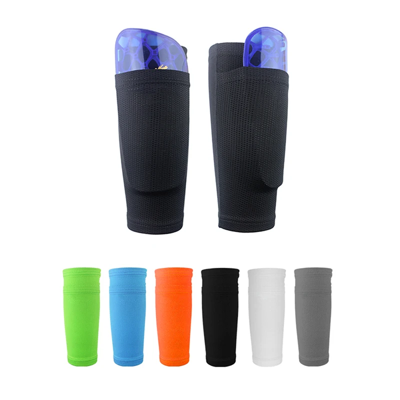 

2018 1 Pair Soccer Protective Socks Shin Guard With Pocket For Football Shin Pads Leg Sleeves Supporting Adult Support Sock