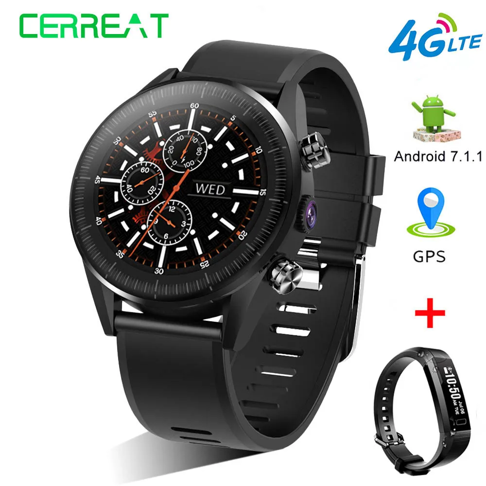 

Cerreat KC05 LTE 4G Smart Watch Android 7.1.1 1GB+16GB 5MP camera GPS Nano sim WiFi Heart Rate Monitor Smartwatch for Men Women