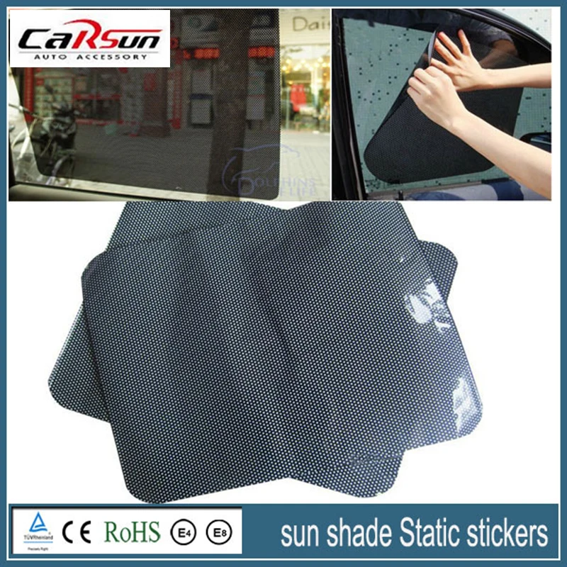

38*42cm 2 Tablets Air Black Grid Car sun shade Static stickers Ultraviolet-proof Sunscreen Insulation Good light Transmission