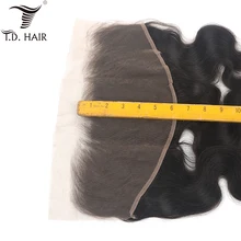 Tdhair 130% перуанская волна тела 13x6 кружево спереди закрытие уха до уха кружева фронтальное закрытие remy волосы часть