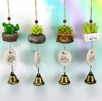 

Wind Chimes Hanging Door Bell Outdoor Indoor succulent plants Ornaments Home Car Hanging Decor Birthday Gift Crafts