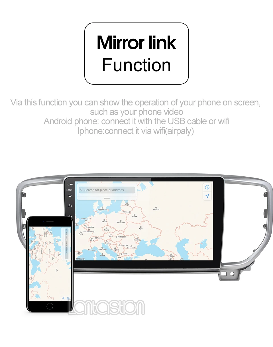 Clearance android Octa Core car dvd player for KIA sportage 2018 2019 KX5 gps navigation 1 din car stereo head unit car stereo 7